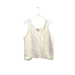 LOFT White Textured Women's Tank Top